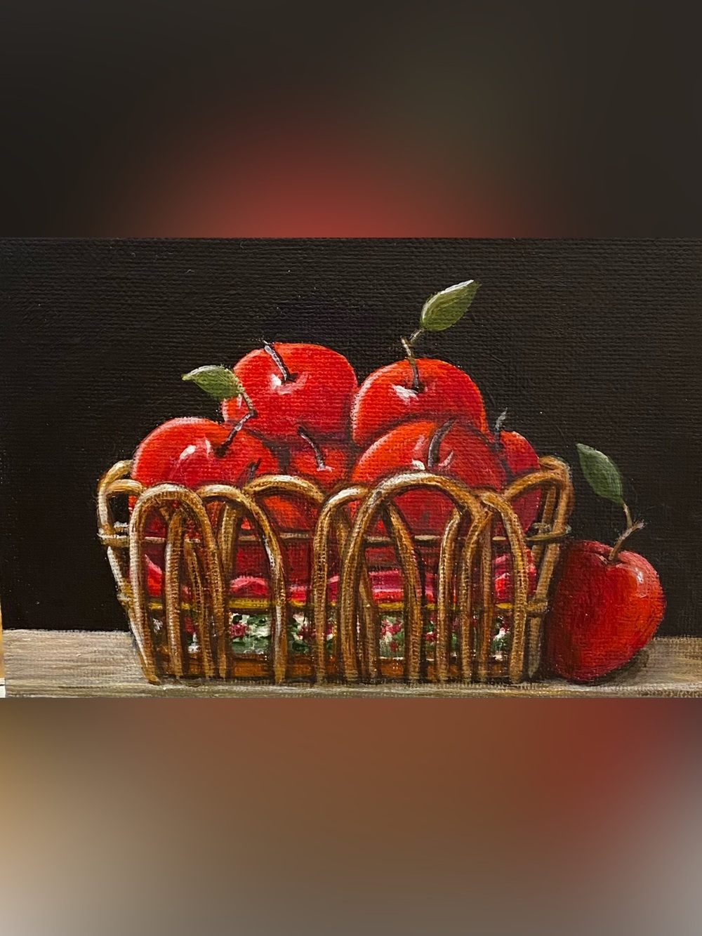 Hand Crafted Art Print ‘Apple Basket’
